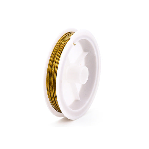 Tiger Tail Beading Wire, Dark Goldenrod, 0.8mm - 18M - BEADED CREATIONS