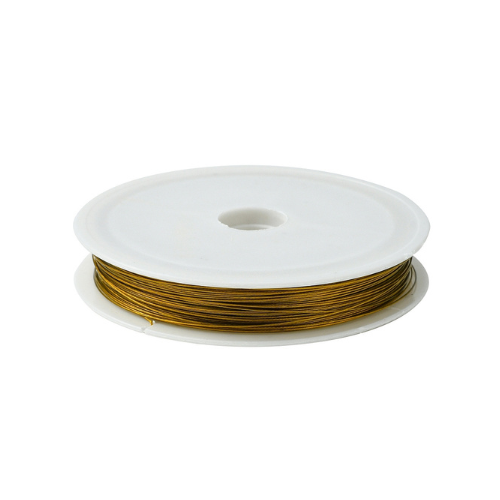 Tiger Tail Beading Wire, Gold, 0.38mm - 50M - BEADED CREATIONS
