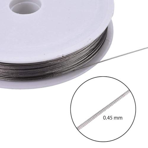 Tiger Tail Beading Wire, Silver, 0.45mm - 100M - BEADED CREATIONS