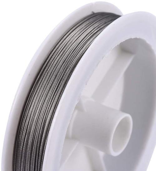 Tiger Tail Beading Wire, Silver, 0.45mm - 100M - BEADED CREATIONS