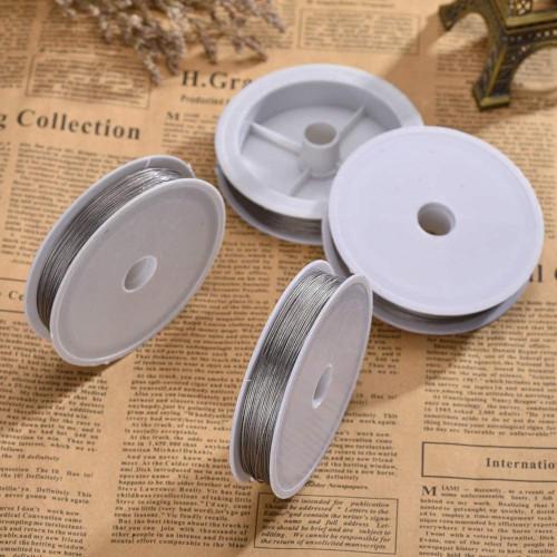 Tiger Tail Beading Wire, Silver, 0.45mm - 100M - BEADED CREATIONS