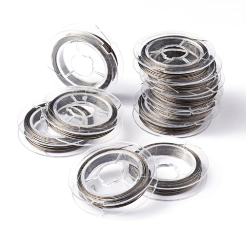 Tiger Tail Beading Wire, Silver, 0.45mm - 10M - BEADED CREATIONS