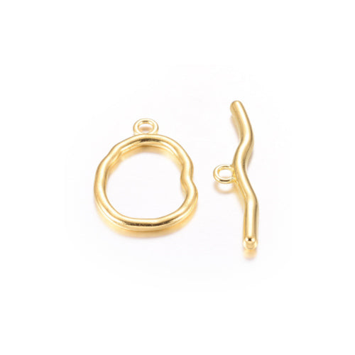 Toggle Clasps, Oval, Gold Plated, Alloy, 36mm - BEADED CREATIONS