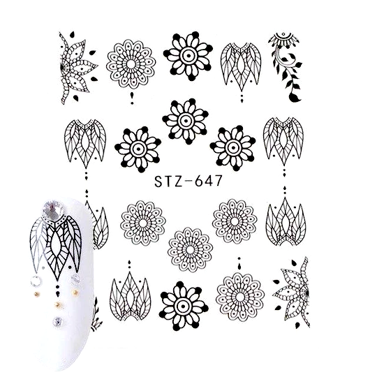 Water Slide Decals, Mandalas, Black, STZ-647 - BEADED CREATIONS