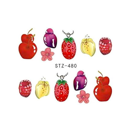 Water Slide Decals, Nail Art Sliders, Fruits, Assorted, Multicolored, STZ-480 - BEADED CREATIONS