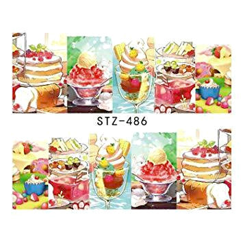 Water Slide Decals, Nail Art Sliders, Sweet Desserts, Multicolored, STZ-486 - BEADED CREATIONS