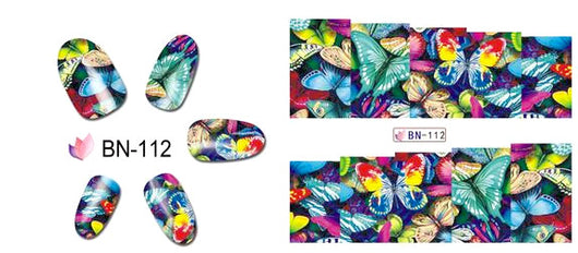 Water Slide Decals, Nail Art, Water Transfer Sliders, Butterflies, Multicolored, BN112 - BEADED CREATIONS