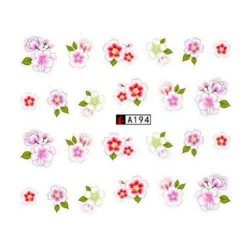 Water Transfer Decals, Floral, Pink, Nail Art Sliders, A194 - BEADED CREATIONS