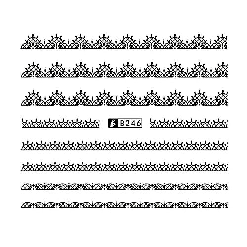 Water Transfer Decals, Nail Art Sliders, Black, B246 - BEADED CREATIONS