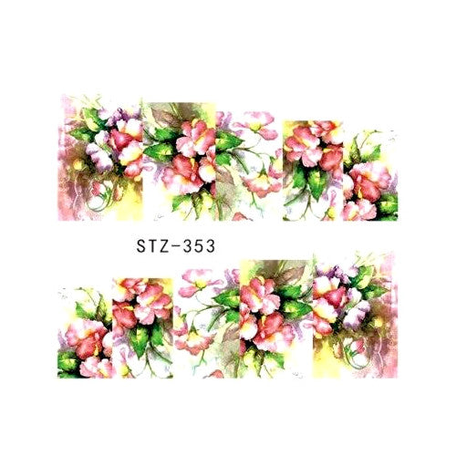 Water Transfer Decals, Nail Art Sliders, Floral, Multicolored - BEADED CREATIONS