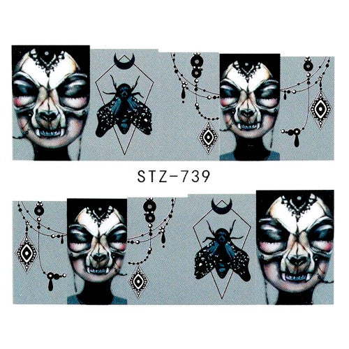 Water Transfer Decals, Nail Art Sliders, Halloween, Black, STZ739 - BEADED CREATIONS