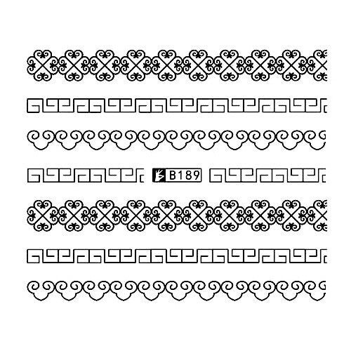 Water Transfer Decals, Nail Art Sliders, Lace, Black, B189 - BEADED CREATIONS