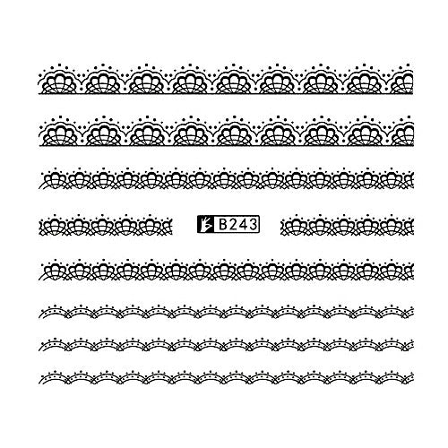 Water Transfer Decals, Nail Art Sliders, Lace, Black, B243 - BEADED CREATIONS