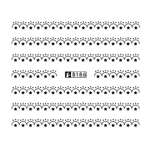 Water Transfer Decals, Nail Art Sliders, Lace, Stars, Black, B186 - BEADED CREATIONS