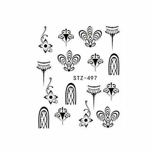 Water Transfer Decals, Nail Art Sliders, Ornate, Black - BEADED CREATIONS