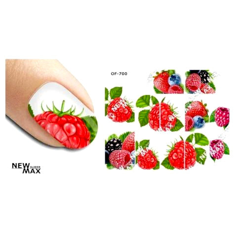 Water Transfer Max Sliders, Nail Art Decals, Berries, Multicolored. OF700 - BEADED CREATIONS