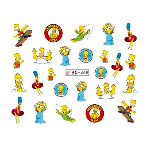 Water Transfer Sliders, Nail Art Decals, Bart Simpson, Multicolored. BN455 - BEADED CREATIONS