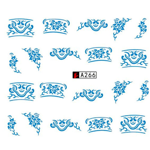 Water Transfer, Nail Art, Blue, Borders, Decals – A266 - BEADED CREATIONS