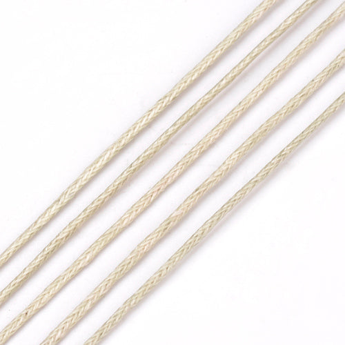 Waxed Cotton Cord, Beige, 1.5mm - BEADED CREATIONS