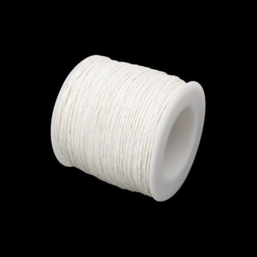 Waxed Cotton Cord, Canvas White, 1mm, 25-Meter Spool - BEADED CREATIONS