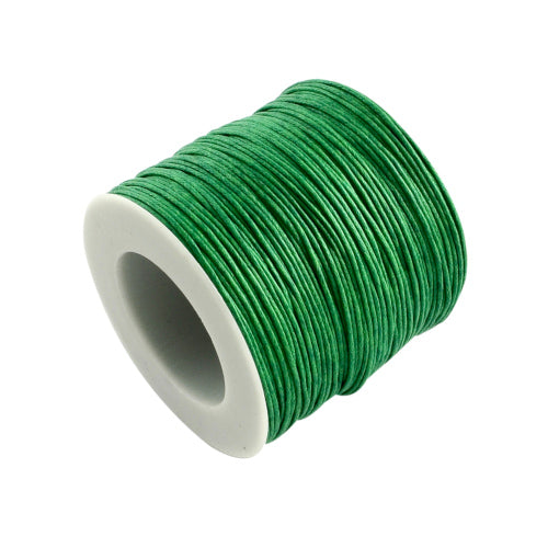 Waxed Cotton Cord, Christmas Green, 1.5mm - BEADED CREATIONS