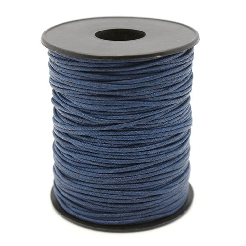 Waxed Cotton Cord, Dark Blue, 1.5mm - BEADED CREATIONS