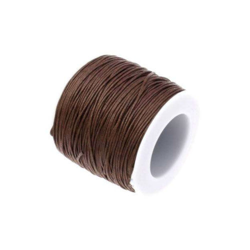Waxed Cotton Cord, Dark Brown, 1mm, 25-Meter Spool - BEADED CREATIONS