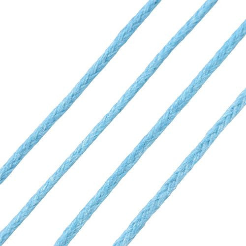 Waxed Cotton Cord, Light Sky Blue, 1mm - BEADED CREATIONS