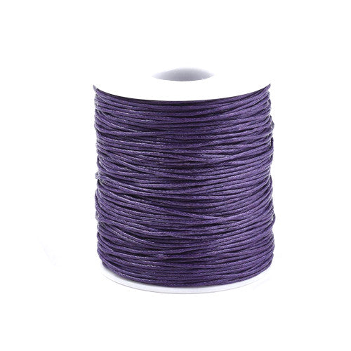 Waxed Cotton Cord, Medium Purple, 1mm - BEADED CREATIONS