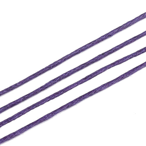 Waxed Cotton Cord, Medium Purple, 1mm - BEADED CREATIONS