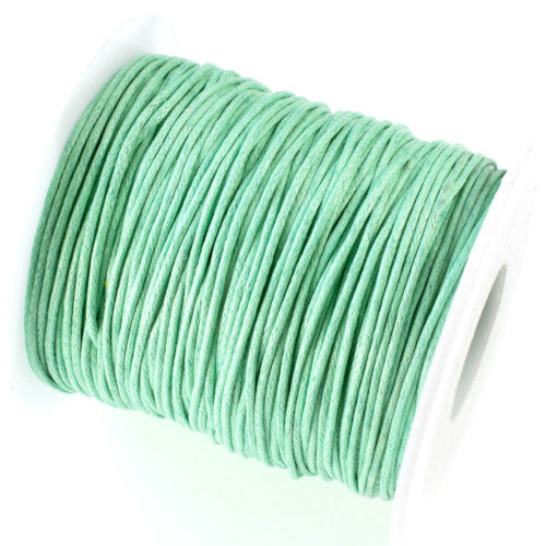 Waxed Cotton Cord, Mint Green, 1.5mm - BEADED CREATIONS