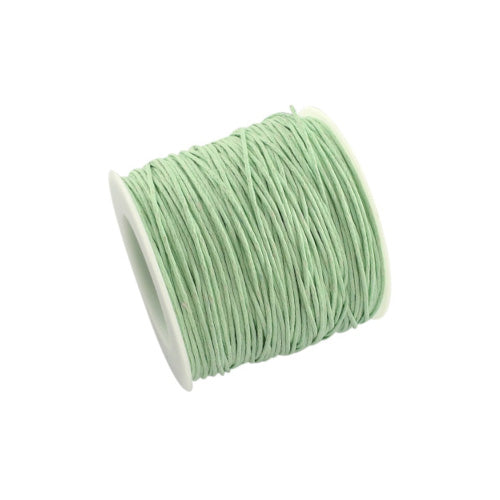 Waxed Cotton Cord, Pale Green, 1mm - BEADED CREATIONS