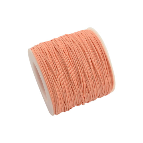 Waxed Cotton Cord, Peach, 1mm - BEADED CREATIONS