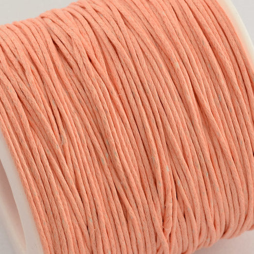 Waxed Cotton Cord, Peach, 1mm - BEADED CREATIONS