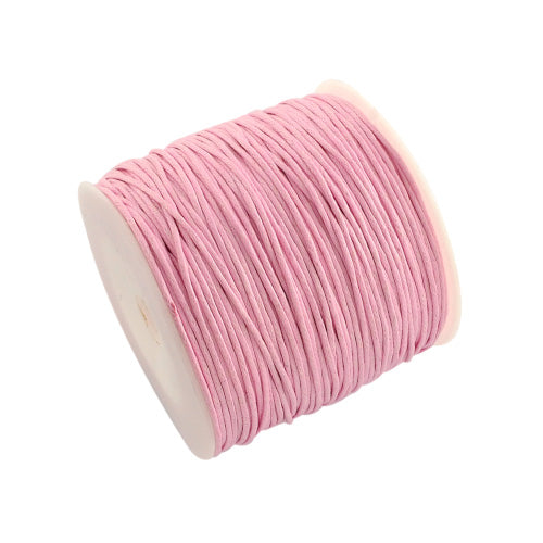 Waxed Cotton Cord, Pink, 1mm - BEADED CREATIONS