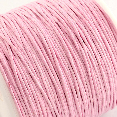 Waxed Cotton Cord, Pink, 1mm - BEADED CREATIONS