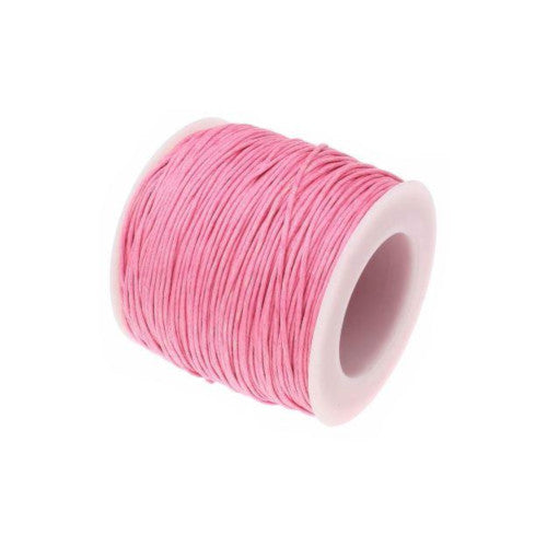 Waxed Cotton Cord, Pink, 1mm, 10-Meter Spool - BEADED CREATIONS