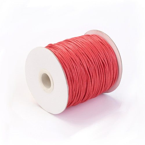 Waxed Cotton Cord, Red, 1.5mm - BEADED CREATIONS