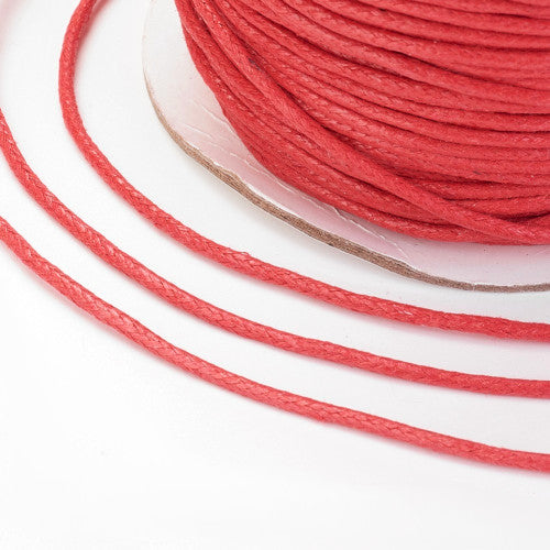 Waxed Cotton Cord, Red, 1.5mm - BEADED CREATIONS