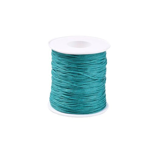 Waxed Cotton Cord, Teal, 1mm - BEADED CREATIONS
