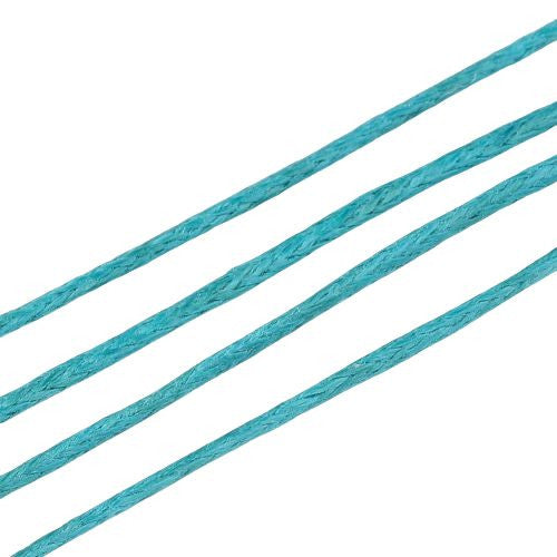 Waxed Cotton Cord, Teal, 1mm - BEADED CREATIONS