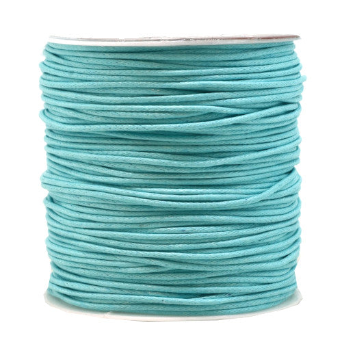 Waxed Cotton Cord, Turquoise, 1.5mm - BEADED CREATIONS