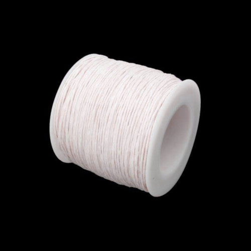 Waxed Cotton Cord, White, 1mm, 25-Meter Spool - BEADED CREATIONS