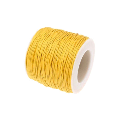 Waxed Cotton Cord, Yellow, 1.5mm - BEADED CREATIONS