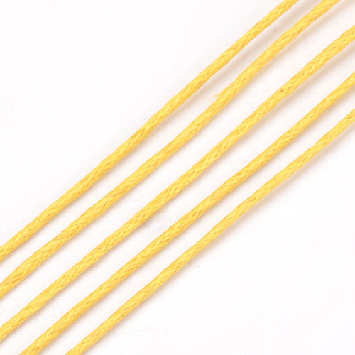 Waxed Cotton Cord, Yellow, 1.5mm - BEADED CREATIONS