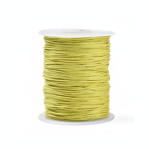 Waxed Cotton Cord, Yellow, 1mm - BEADED CREATIONS