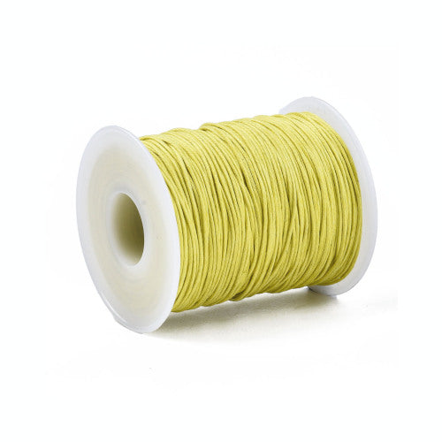 Waxed Cotton Cord, Yellow, 1mm - BEADED CREATIONS