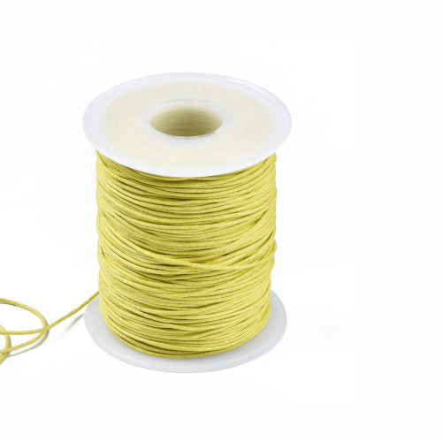 Waxed Cotton Cord, Yellow, 1mm - BEADED CREATIONS