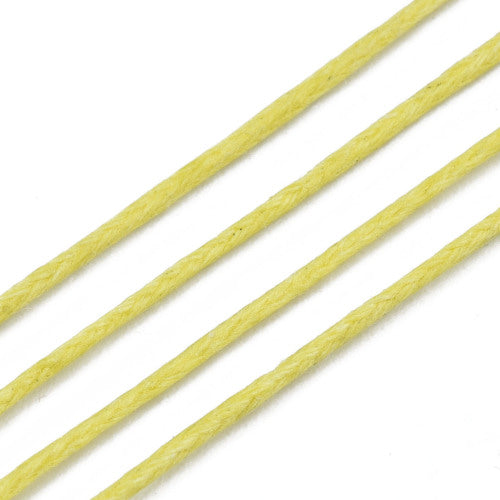 Waxed Cotton Cord, Yellow, 1mm - BEADED CREATIONS