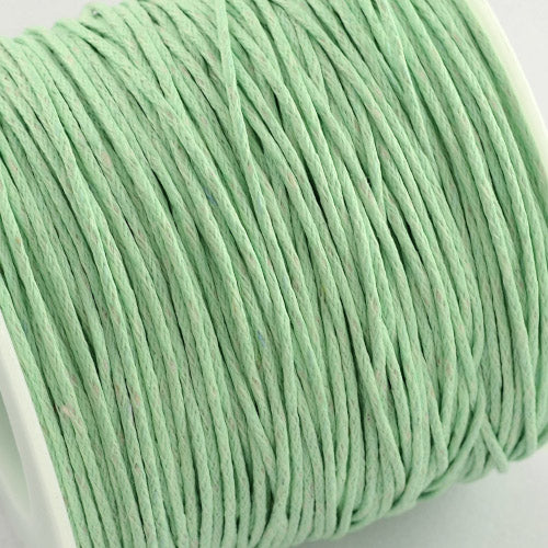 Waxed Cotton Cord, Pale Green, 1mm - BEADED CREATIONS